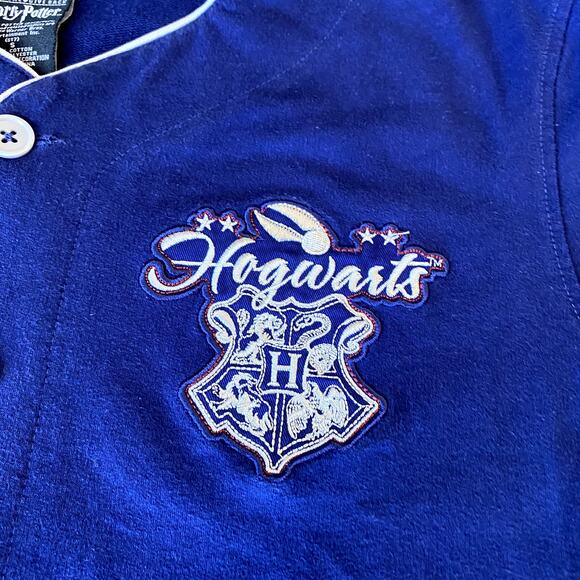 Box Lunch Harry Potter Men's Navy Quidditch Striped Jersey S - Picture 4 of 9